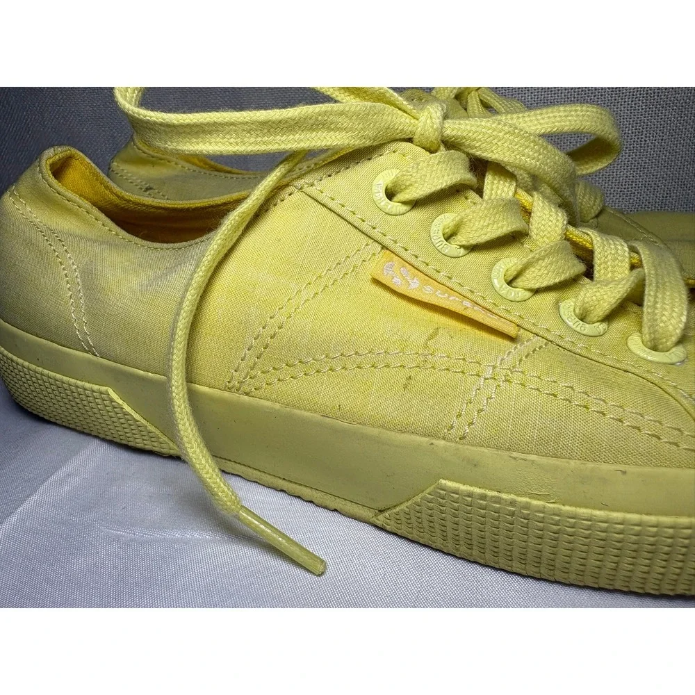 Superga 2750 Cotu Classic Yellow Canvas Low Top Sneakers Womens 7.5W EU 38